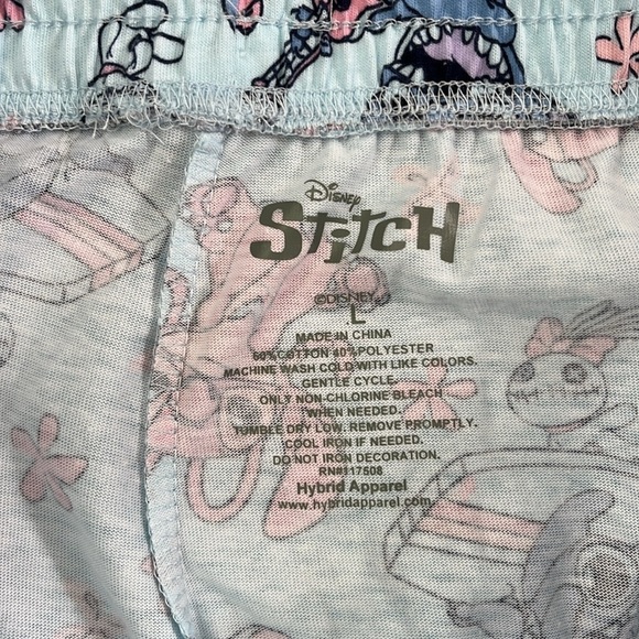 🆕Disney Lilo and Stitch Lounge Pants Drawstring Pajama Bottom Blue Junior Large - Picture 7 of 7